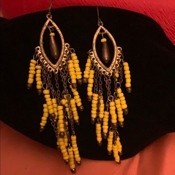 Yellow Bohemian earrings   - Picture 1 of 4